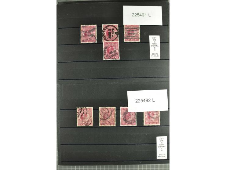 1860/1910, gestempelter Lagerbestand von knapp 8000 gestempelten Werten, dabei viele bessere, auch hohe Shillingwerte