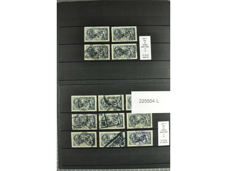 1860/1910, gestempelter Lagerbestand von knapp 8000 gestempelten Werten, dabei viele bessere, auch hohe Shillingwerte