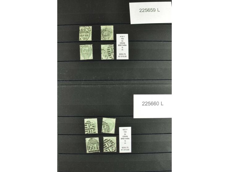 1860/1910, gestempelter Lagerbestand von knapp 8000 gestempelten Werten, dabei viele bessere, auch hohe Shillingwerte