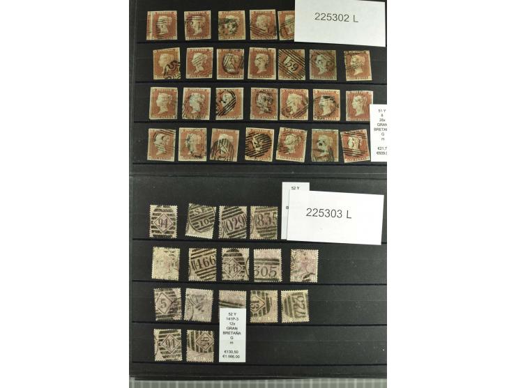 1860/1910, gestempelter Lagerbestand von knapp 8000 gestempelten Werten, dabei viele bessere, auch hohe Shillingwerte