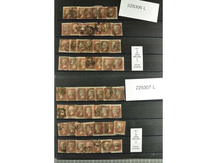 1860/1910, gestempelter Lagerbestand von knapp 8000 gestempelten Werten, dabei viele bessere, auch hohe Shillingwerte