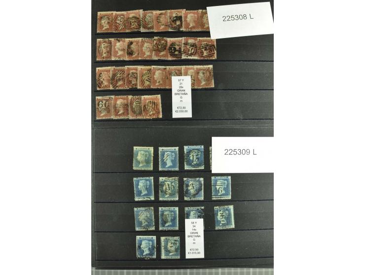 1860/1910, gestempelter Lagerbestand von knapp 8000 gestempelten Werten, dabei viele bessere, auch hohe Shillingwerte