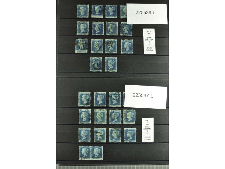 1860/1910, gestempelter Lagerbestand von knapp 8000 gestempelten Werten, dabei viele bessere, auch hohe Shillingwerte