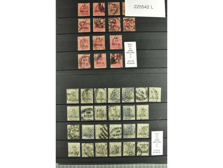 1860/1910, gestempelter Lagerbestand von knapp 8000 gestempelten Werten, dabei viele bessere, auch hohe Shillingwerte