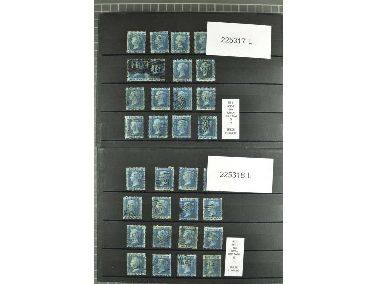 1860/1910, gestempelter Lagerbestand von knapp 8000 gestempelten Werten, dabei viele bessere, auch hohe Shillingwerte