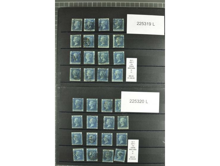 1860/1910, gestempelter Lagerbestand von knapp 8000 gestempelten Werten, dabei viele bessere, auch hohe Shillingwerte