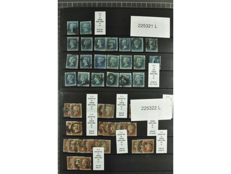 1860/1910, gestempelter Lagerbestand von knapp 8000 gestempelten Werten, dabei viele bessere, auch hohe Shillingwerte