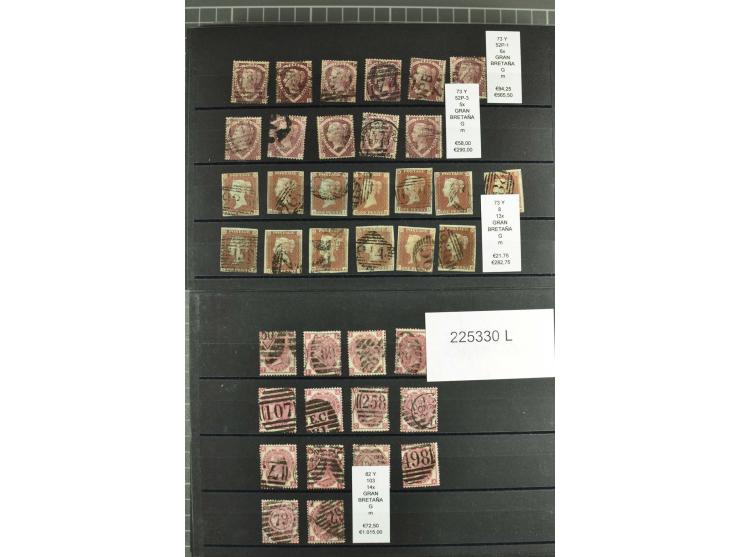 1860/1910, gestempelter Lagerbestand von knapp 8000 gestempelten Werten, dabei viele bessere, auch hohe Shillingwerte