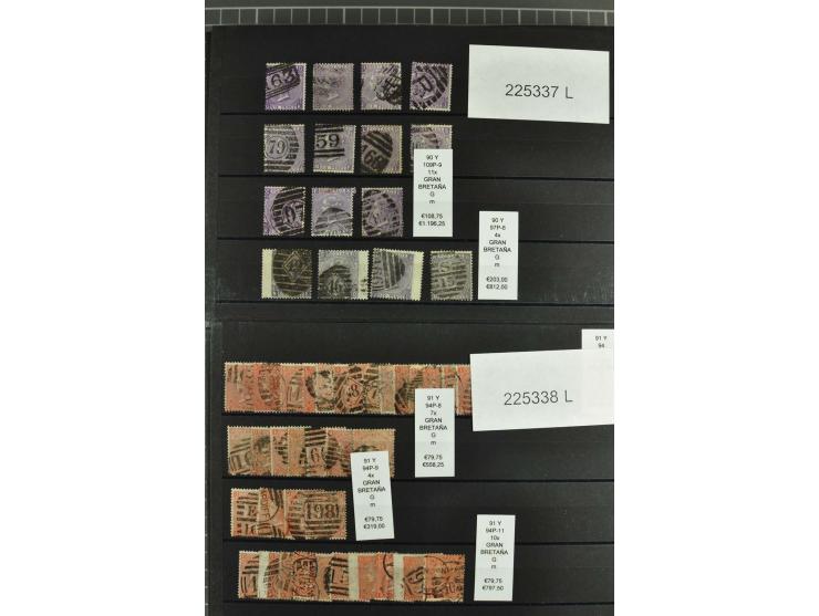 1860/1910, gestempelter Lagerbestand von knapp 8000 gestempelten Werten, dabei viele bessere, auch hohe Shillingwerte