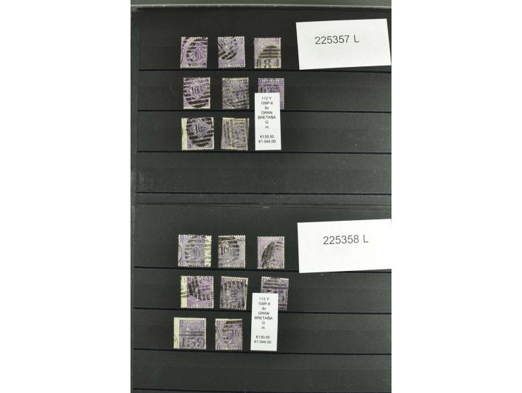 1860/1910, gestempelter Lagerbestand von knapp 8000 gestempelten Werten, dabei viele bessere, auch hohe Shillingwerte