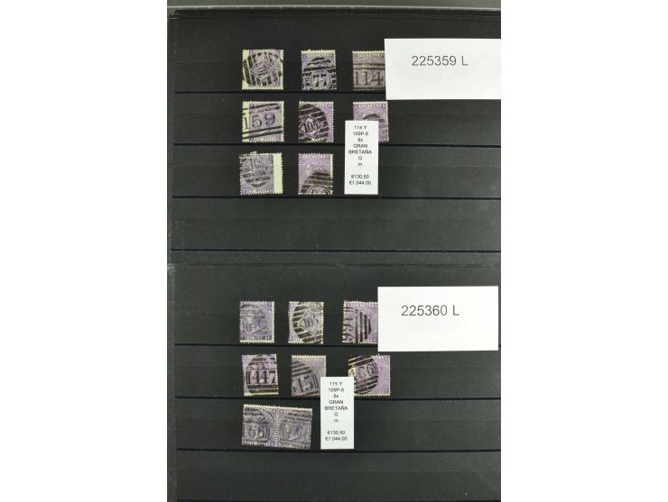 1860/1910, gestempelter Lagerbestand von knapp 8000 gestempelten Werten, dabei viele bessere, auch hohe Shillingwerte