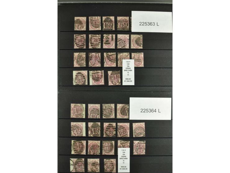 1860/1910, gestempelter Lagerbestand von knapp 8000 gestempelten Werten, dabei viele bessere, auch hohe Shillingwerte