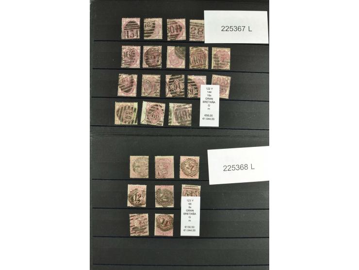 1860/1910, gestempelter Lagerbestand von knapp 8000 gestempelten Werten, dabei viele bessere, auch hohe Shillingwerte