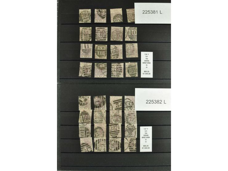 1860/1910, gestempelter Lagerbestand von knapp 8000 gestempelten Werten, dabei viele bessere, auch hohe Shillingwerte