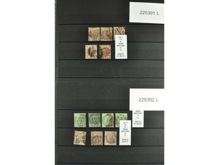 1860/1910, gestempelter Lagerbestand von knapp 8000 gestempelten Werten, dabei viele bessere, auch hohe Shillingwerte