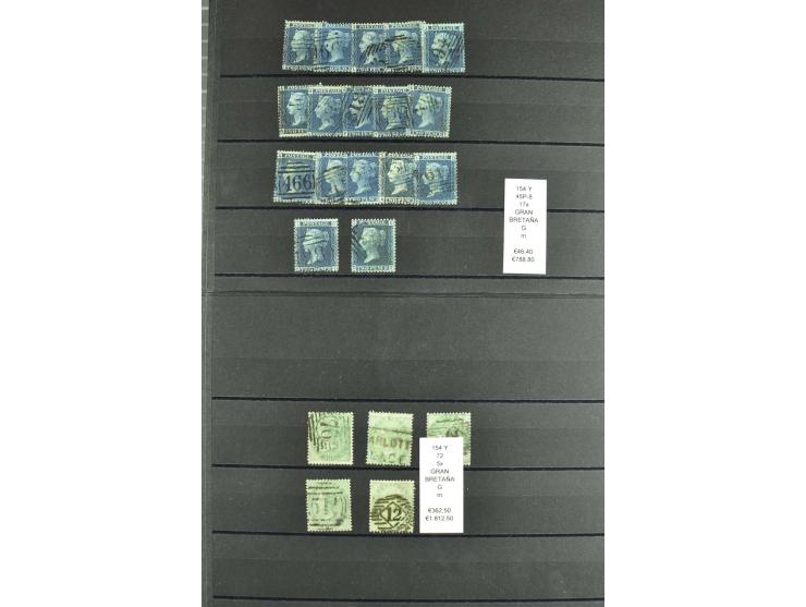 1860/1910, gestempelter Lagerbestand von knapp 8000 gestempelten Werten, dabei viele bessere, auch hohe Shillingwerte