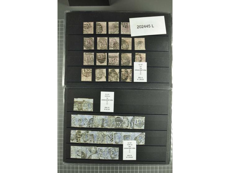 1860/1920 (ca.), über 10.000 gestempelte Marken, auch hohe Wertstufen bis bis 10 Shilling, enormer Katalogwert