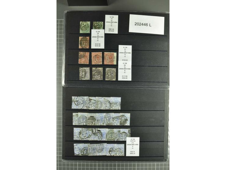 1860/1920 (ca.), über 10.000 gestempelte Marken, auch hohe Wertstufen bis bis 10 Shilling, enormer Katalogwert