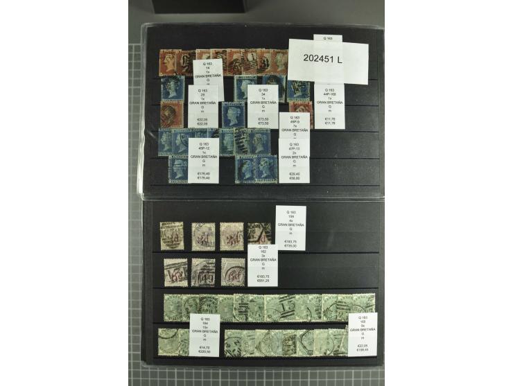 1860/1920 (ca.), über 10.000 gestempelte Marken, auch hohe Wertstufen bis bis 10 Shilling, enormer Katalogwert