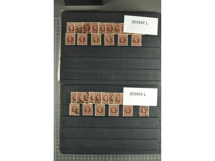 1860/1920 (ca.), über 10.000 gestempelte Marken, auch hohe Wertstufen bis bis 10 Shilling, enormer Katalogwert