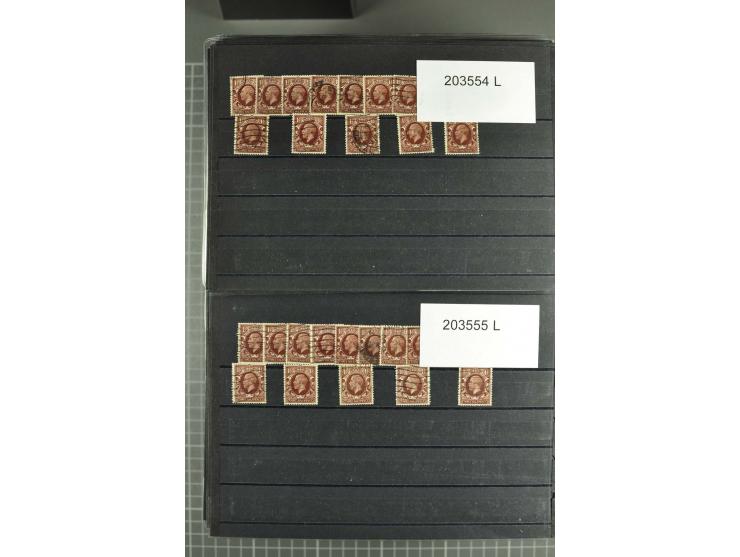 1860/1920 (ca.), über 10.000 gestempelte Marken, auch hohe Wertstufen bis bis 10 Shilling, enormer Katalogwert