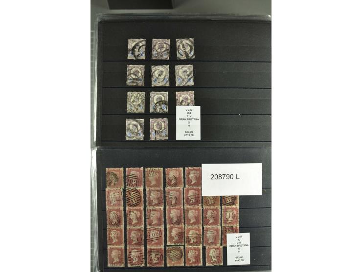 1860/1920 (ca.), über 10.000 gestempelte Marken, auch hohe Wertstufen bis bis 10 Shilling, enormer Katalogwert