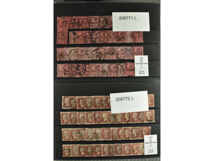 1860/1920 (ca.), über 10.000 gestempelte Marken, auch hohe Wertstufen bis bis 10 Shilling, enormer Katalogwert
