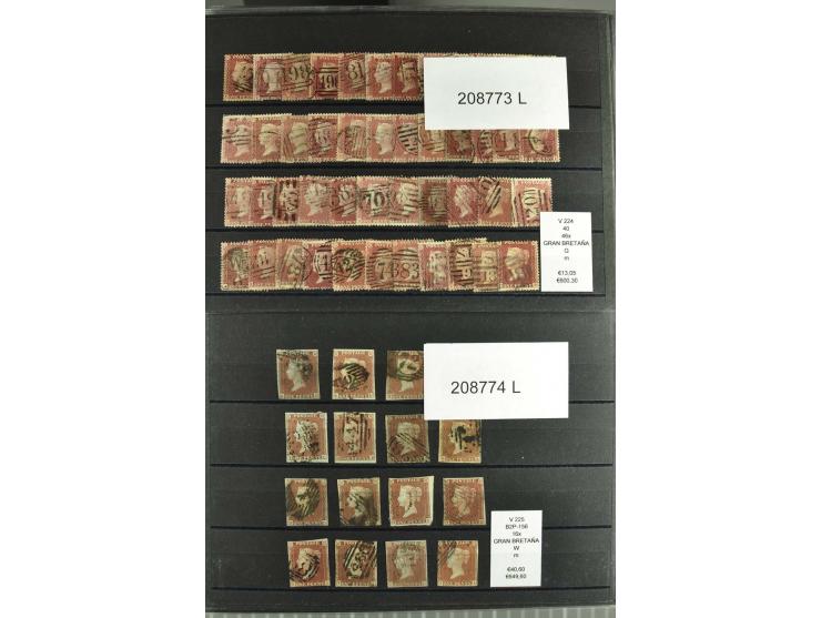1860/1920 (ca.), über 10.000 gestempelte Marken, auch hohe Wertstufen bis bis 10 Shilling, enormer Katalogwert