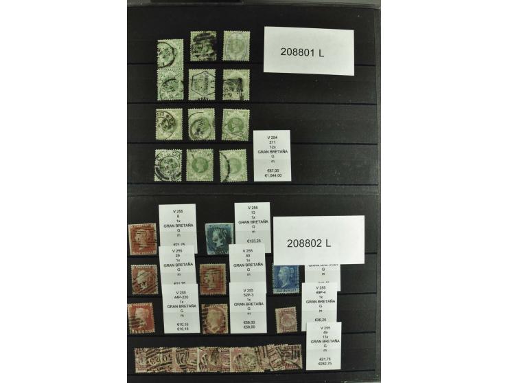 1860/1920 (ca.), über 10.000 gestempelte Marken, auch hohe Wertstufen bis bis 10 Shilling, enormer Katalogwert