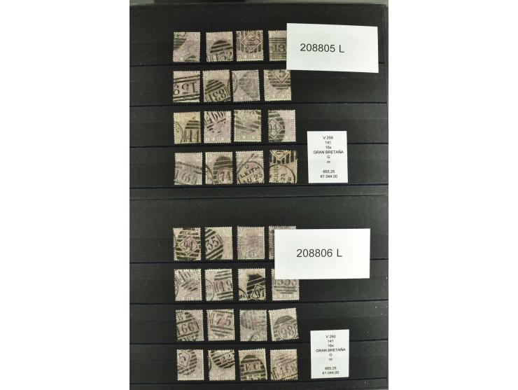 1860/1920 (ca.), über 10.000 gestempelte Marken, auch hohe Wertstufen bis bis 10 Shilling, enormer Katalogwert