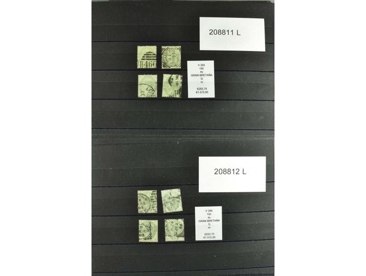 1860/1920 (ca.), über 10.000 gestempelte Marken, auch hohe Wertstufen bis bis 10 Shilling, enormer Katalogwert