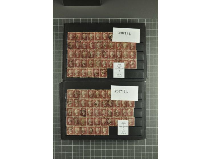 1860/1920 (ca.), über 10.000 gestempelte Marken, auch hohe Wertstufen bis bis 10 Shilling, enormer Katalogwert