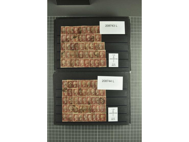1860/1920 (ca.), über 10.000 gestempelte Marken, auch hohe Wertstufen bis bis 10 Shilling, enormer Katalogwert