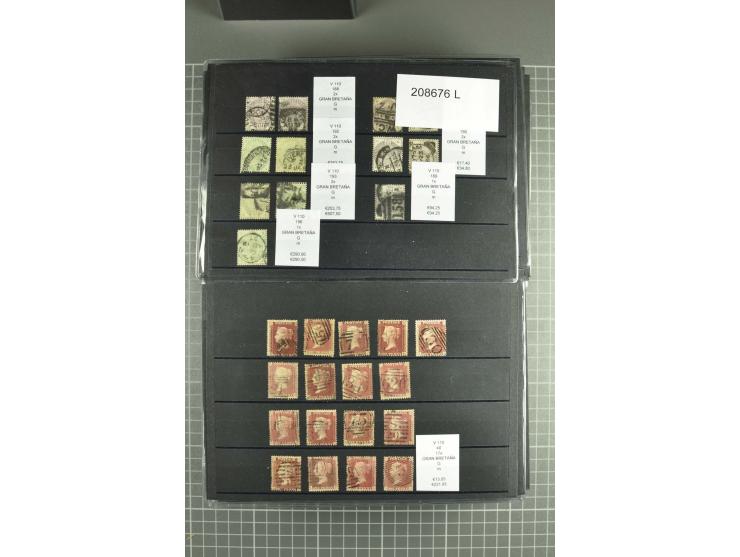 1860/1920 (ca.), über 10.000 gestempelte Marken, auch hohe Wertstufen bis bis 10 Shilling, enormer Katalogwert