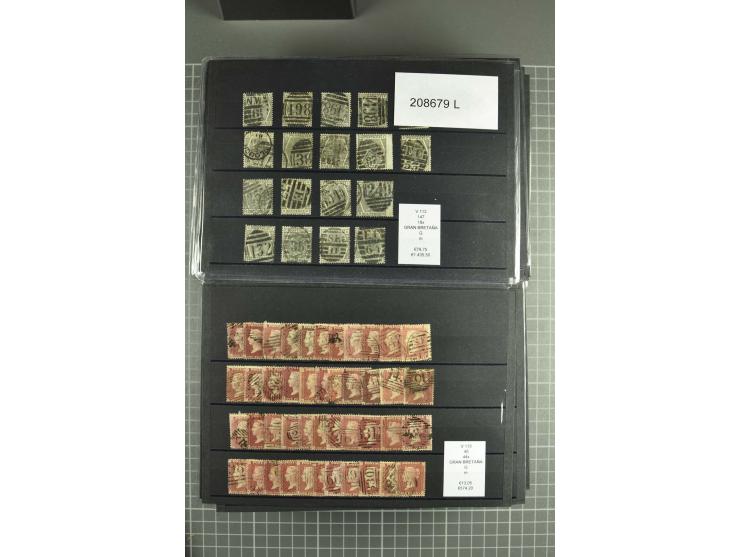 1860/1920 (ca.), über 10.000 gestempelte Marken, auch hohe Wertstufen bis bis 10 Shilling, enormer Katalogwert