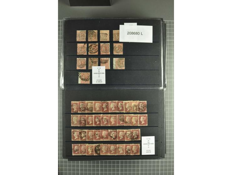 1860/1920 (ca.), über 10.000 gestempelte Marken, auch hohe Wertstufen bis bis 10 Shilling, enormer Katalogwert