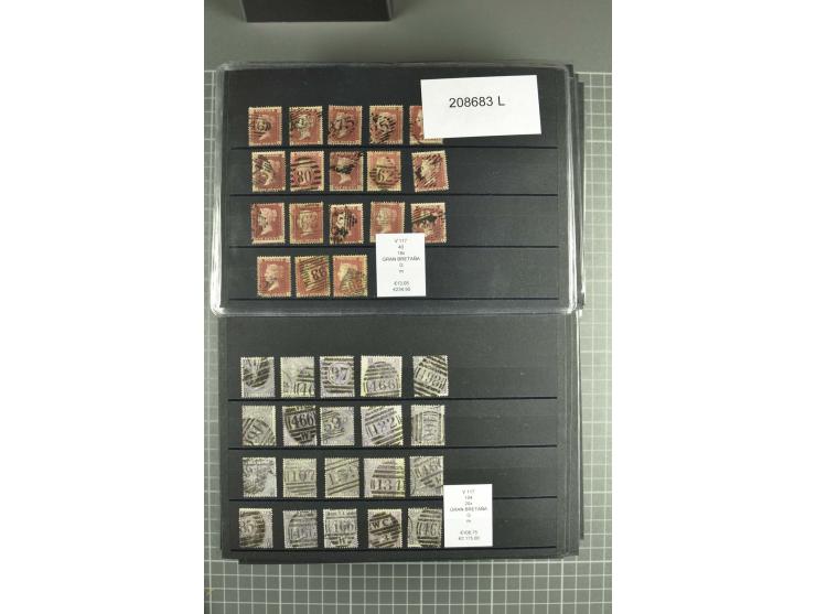 1860/1920 (ca.), über 10.000 gestempelte Marken, auch hohe Wertstufen bis bis 10 Shilling, enormer Katalogwert