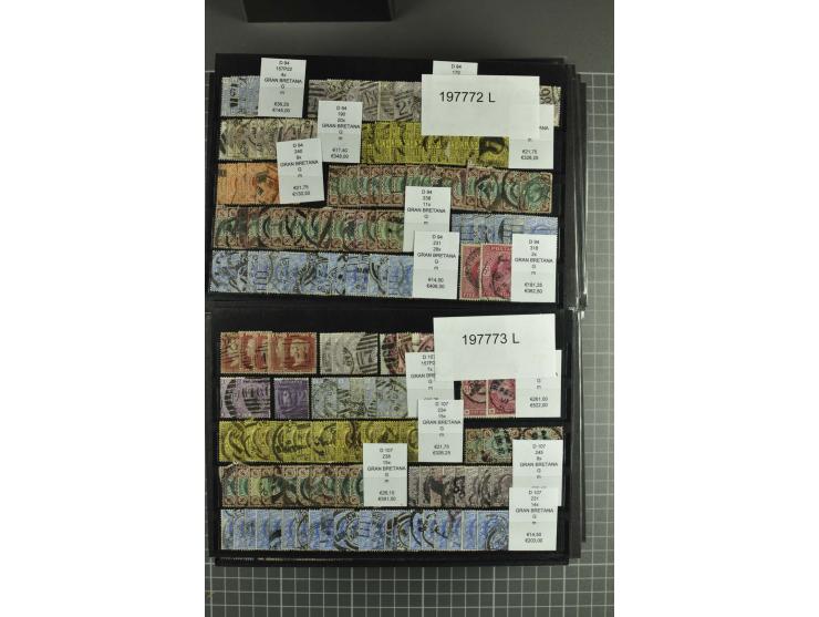 1860/1920 (ca.), über 10.000 gestempelte Marken, auch hohe Wertstufen bis bis 10 Shilling, enormer Katalogwert