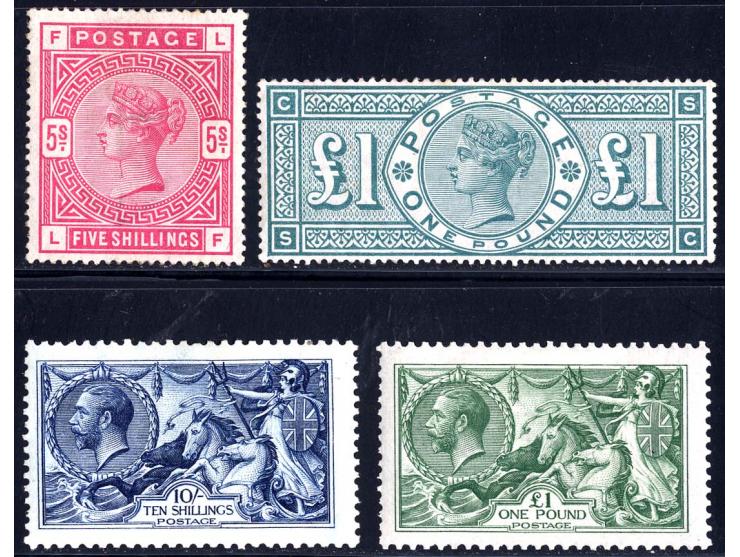 1883/1913, SG-Nr. 180, 212, 402 und 403 ungebraucht, teils kleine Beanstandungen, 4 Fotoatteste BPA