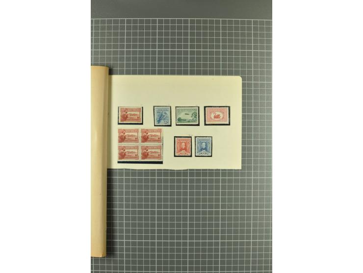 1880/1920 (ca.), Sammlungsbestand auf alten Blättern, dabei u.a. Gilbert&Ellis Mi.Nr.1-7, Solomon 1-7 und 8-18, etc., dazu ei