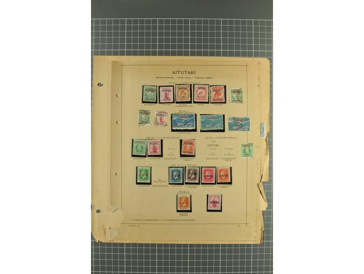 1880/1920 (ca.), Sammlungsbestand auf alten Blättern, dabei u.a. Gilbert&Ellis Mi.Nr.1-7, Solomon 1-7 und 8-18, etc., dazu ei