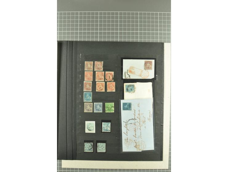 TRINIDAD: 1851/59, sehr saubere, meist gestempelte kleine Sammlung, dabei Atteste für SG-Nr. 15 und 16, dazu 5 spätere Briefe