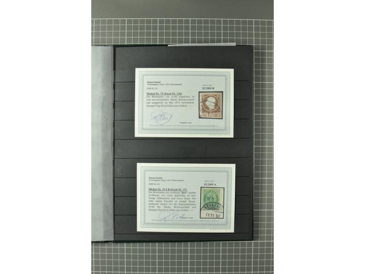 1876/1933, gestempelte Sammlung mit u.a. Mi.-Nr. 19BI, 75, 120, 142-46, 147-49 auf Zeppelin-Brief etc., bessere teils sign. m
