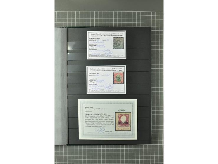 1876/1933, gestempelte Sammlung mit u.a. Mi.-Nr. 19BI, 75, 120, 142-46, 147-49 auf Zeppelin-Brief etc., bessere teils sign. m