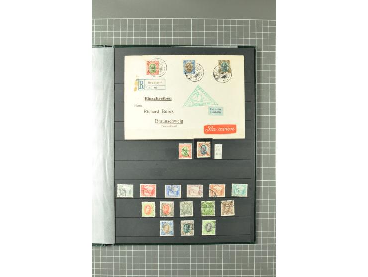 1876/1933, gestempelte Sammlung mit u.a. Mi.-Nr. 19BI, 75, 120, 142-46, 147-49 auf Zeppelin-Brief etc., bessere teils sign. m
