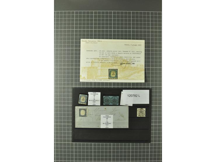 1852/1992 (ca.), interessante Partie mit besseren Werten, Abarten, etc., dabei u.a. optisch sehr schönes Savoyer Kreuz, Kirch