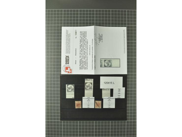 1852/1992 (ca.), interessante Partie mit besseren Werten, Abarten, etc., dabei u.a. optisch sehr schönes Savoyer Kreuz, Kirch