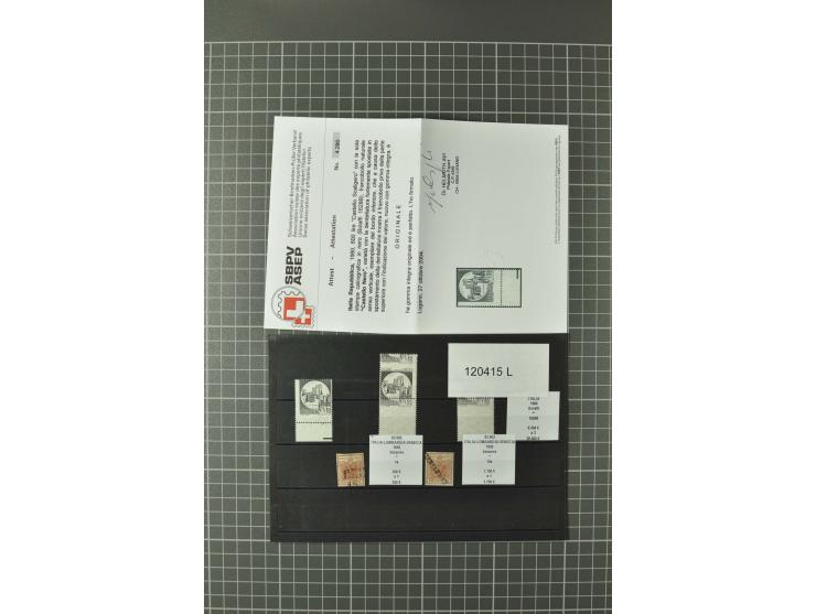 1852/1992 (ca.), interessante Partie mit besseren Werten, Abarten, etc., dabei u.a. optisch sehr schönes Savoyer Kreuz, Kirch