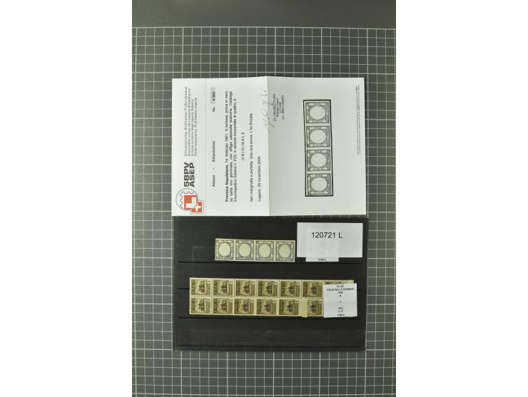 1852/1992 (ca.), interessante Partie mit besseren Werten, Abarten, etc., dabei u.a. optisch sehr schönes Savoyer Kreuz, Kirch