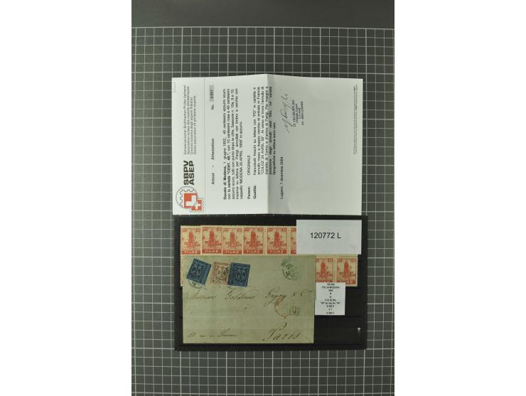 1852/1992 (ca.), interessante Partie mit besseren Werten, Abarten, etc., dabei u.a. optisch sehr schönes Savoyer Kreuz, Kirch